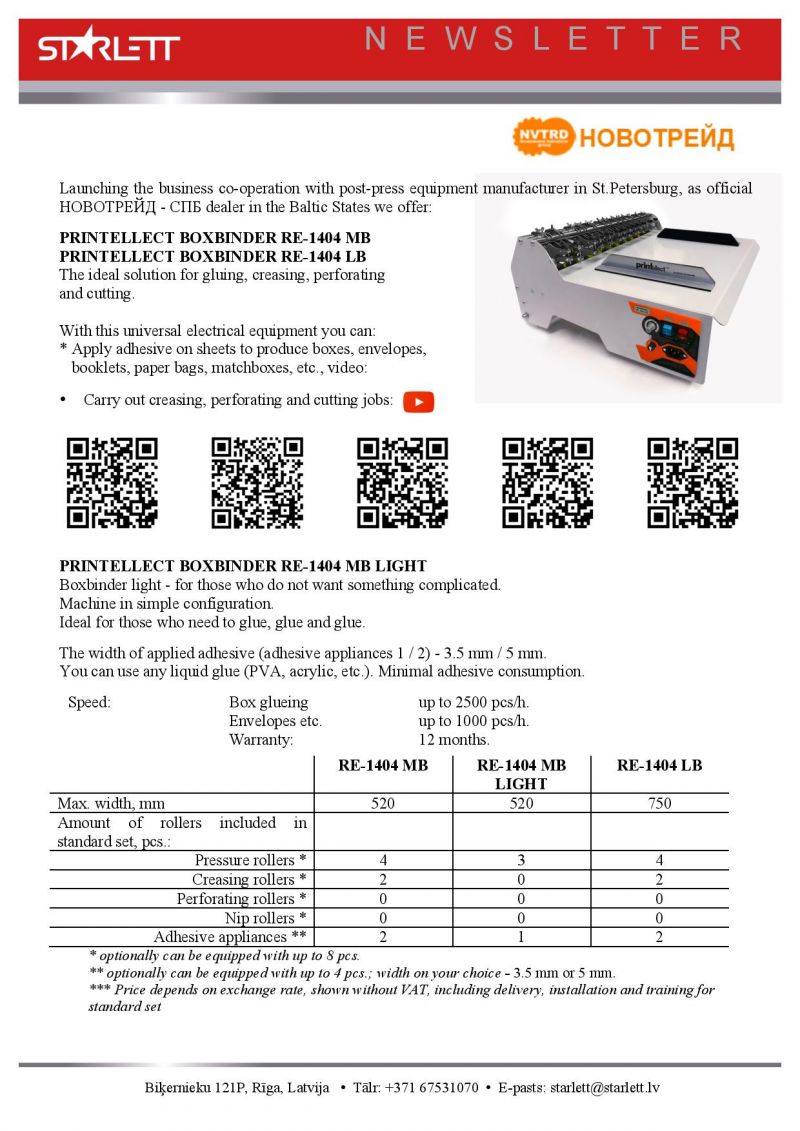 Post-press equipment manufacturer НОВОТРЕЙД