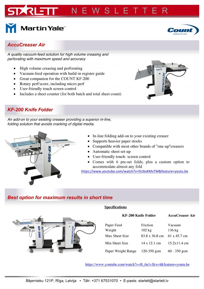 Martin Yale Industries/Count Machinery from the USA